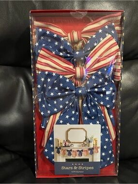 Stars and Stripes Patriotic Garland Bows - Patriotic Bows Garland
